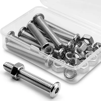Produktbild von Sechskantschrauben M8 x 40mm, 10 Stück mit Muttern, aus Edelstahl, für Möbelbefestigung