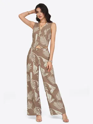 Produktbild von Bedruckter zweiteiliger Sommeranzug für Damen im Bohème-Stil