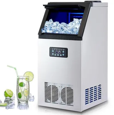 Image de Machine à glaçons industrielle - 32 kg de glaçons par jour avec un réservoir de 10 kg - Pour la maison, le bureau, les bars et les restaurants