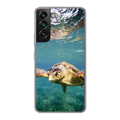 Produktbild von MuchoWow® Handyhülle Schutzhülle Hülle für Samsung Galaxy S22 Schildkröte - Wasser - Blau Silikon Softcase Handy Hülle - Mobiltelefonhülle