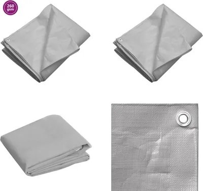 Immagine prodotto di telone vidaXL 260 g/m² 6x8 m grigio HDPE - telone - telone - telone - telone - telone