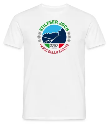 Produktbild von Spreadshirt Stilfser Joch Italien Gebirgspass Männer T-Shirt, XL, Weiß