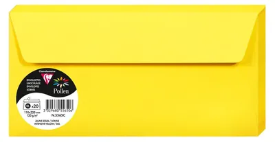 Produktbild von Clairefontaine 5565C, DL (110 x 220 mm), Gelb, Papier, 120 g/m², 20 Stück(e), Forest Stewardship Council (FSC)