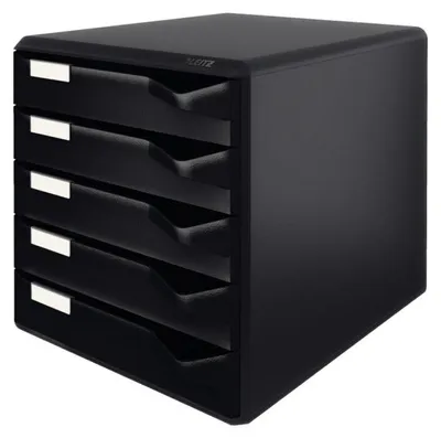Obrázek produktu pro Esselte Leitz Postset mit Schubladen - Schwarz - A4,A5,A6 - Porträt - 5 Schublade(n) - Briefumschlag - Mappe - Brief - Hinweis - 3,65 kg