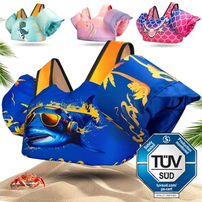 Produktbild von KIDVERSE Schwimmweste Kinder 3-6 Jahre - e Qualität - Schwimmweste mit Schwimmflügel für Kinder - Schwimmhilfe für Jungen & Mädchen bis 30kg - Auftriebsweste - Schwimmtraining