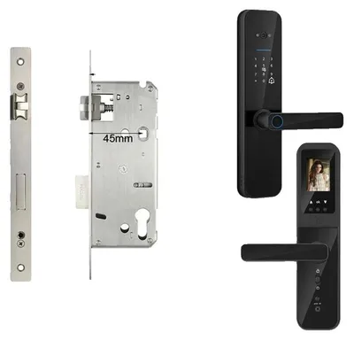 Zdjęcie produktu dla Inteligentny zamek do drzwi, dostęp biometryczny, łączność Wi-Fi, 240 x 22 (4585), czarny-d