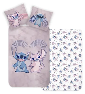 Immagine prodotto di Omgoods - Set di lenzuola in flanella con motivo Stitch per bambini