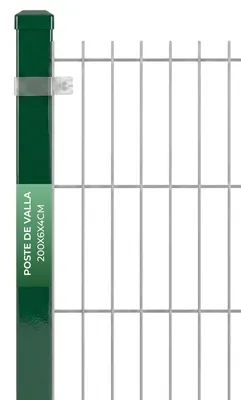 Imagen del producto de Poste rectangular Strend Pro EUROSTANDARD, 2000/60x40/1,25 mm, con tapa, zincado y recubierto de PVC, verde RAL6005