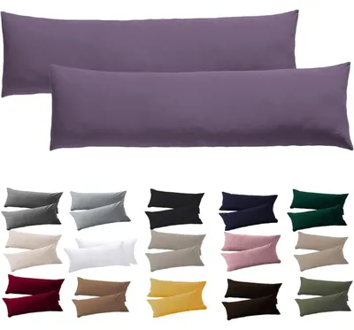 Obrázok produktu pre Vankúšik na spanie na boku, poťah, 40 x 145 cm, sada 2 kusov, sivofialová mikrovláknová tkanina, so zipsom