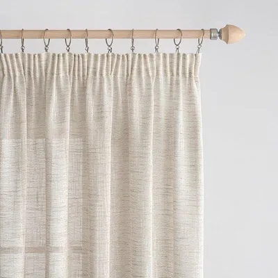Obrázok produktu pre Unyqoos® Transparentné závesy zo sieťoviny, 2-dielna sada s volánovou páskou, 140 x 145 cm (šírka x výška) – ľahké záclony vhodné do obývačky a spálne, vzhľad lnu