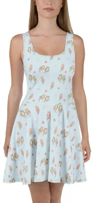 Produktbild von Mr. & Mrs. Panda Kleid Otter Hände halten XXL - Blau - Geschenk, Damenkleid, A-Linien-Kleid, Sommerkleid, Romantisch, Freizeitkleid, Verliebt, Liebe, Paar, Seeotter