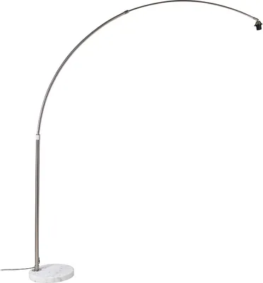 Zdjęcie produktu dla Lampa łukowa ze stali z podstawą z białego marmuru, regulowana - XXL