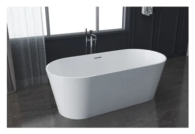 Produktbild von Some | Badewanne freistehend - 159x74x56 cm - Hochglanzweiß - Elegantes Design - inkl. Siphon und Klick-Klack