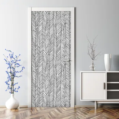 Produktbild von Dekorative Türaufkleber Aaufkleber selbstklebend Tapete Türtapete Fischgrätenmuster 77 x 200 cm