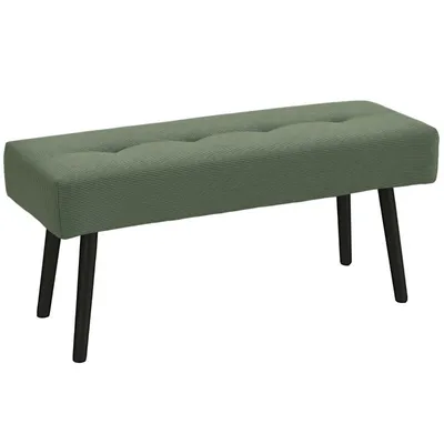 Produktbild von Gepolsterte Bank mit Cordbezug – Bettbank – Schuhbank mit Metallbeinen – geeignet für Schlafzimmer und Eingangsbereiche – 100 x 36 x 45 cm – grün