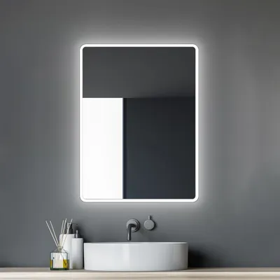 Produktbild von LED Badspiegel 80×60 cm, Aluminiumrahmen, Lichtfarbe neutralweiß, IP24
