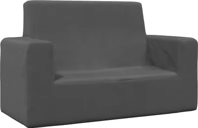 Produktbild von Kindersofa 2-Sitzer Anthrazit Weich Plüsch