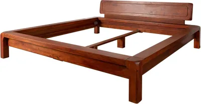 Image de MASSIVMOEBEL24 | Lit double 160x200 Acacia laqué Miel BUENO #022
