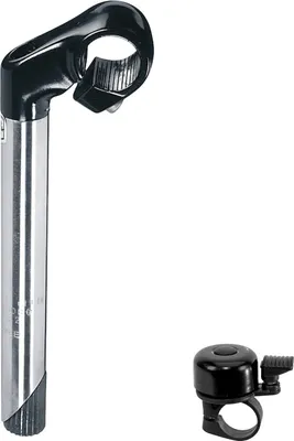 Obrázek produktu pro Humpert Ergotec představec Cat Tube 230 mm, trubka 25,4 mm, upínání z nerezové oceli, černý, včetně zvonku na kolo