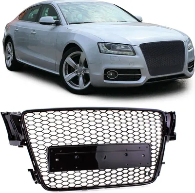 Zdjęcie produktu dla Kratka chłodnicy Sportowa kratka o strukturze plastra miodu Czarny połysk do Audi A5 8T od