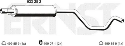 Produktbild von ERNST 033282 Mittelschalldämpfer Schalldämpfer für OPEL Meriva A (X03)