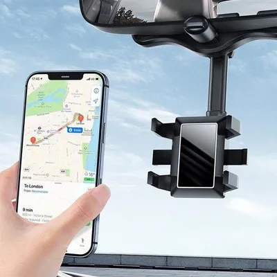 Obrázek produktu pro Otočný držák do auta pro mobilní telefony o úhlopříčce 3–7 palců, držák na zpětné zrcátko