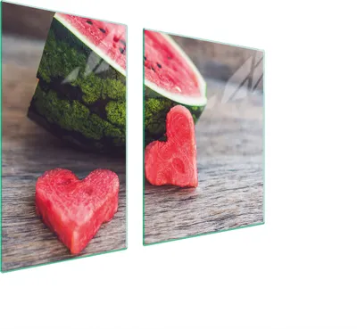 Produktbild von Glasplatte und Schneidebrett 100x52 Wassermelone
