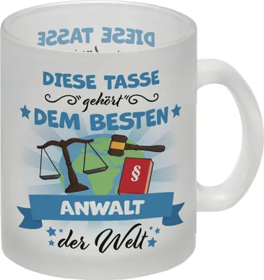 Produktbild von Bester Anwalt der Welt Glas Tasse