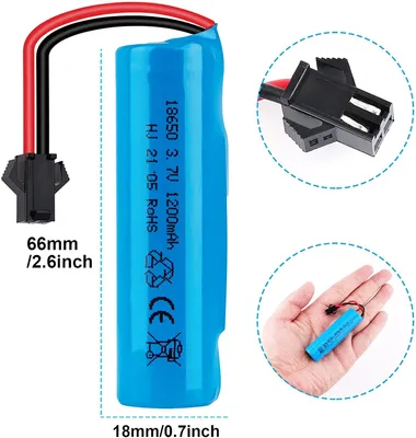 Obrázok produktu pre 1 ks 3,7V 1200mAh 1S Lipo batéria s SM konektorom pre RC auto off road truck