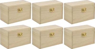 Produktbild von EDUPLAY 210117 Schatzkästchen / Schatzkiste zum bemalen, 13 x 8 x 7 cm, Holz, natur (6 Stück)