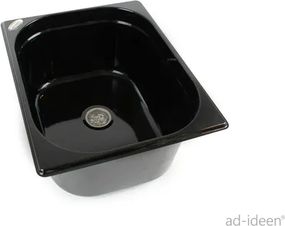 Immagine prodotto di Lavello in acciaio inox Lavandino da campeggio + scarico 325 x 265 x 150 mm Nero