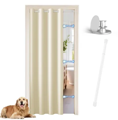 Zdjęcie produktu dla Solidchoice - Termiczna zasłona do drzwi z magnetycznymi zapinankami - 132 x 210 cm