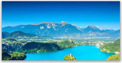 Produktbild von Tulup Leinwand-Bilder 140x70 Wandbild Canvas Kunstdruck Gebirge See Landschaft