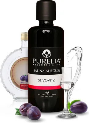 Produktbild von PURELIA Saunaaufguss Konzentrat Slivovitz 100 ml natürlicher Sauna-aufguss - reine ätherische Öle