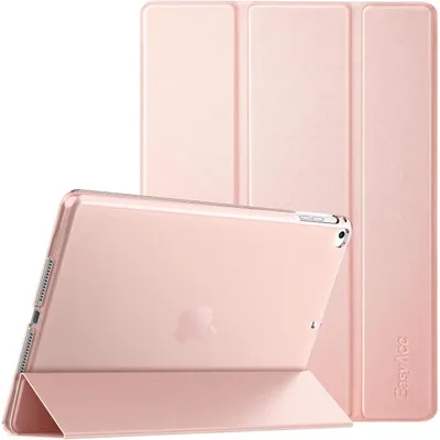 Immagine prodotto di Custodia per iPad da 9,7 pollici, 6ª/5ª generazione, iPad Air 1ª/2ª generazione | Ultra sottile, trasparente, finitura opaca, color rosa oro | Funzione stand | Funzione di accensione/spegnimento automatica