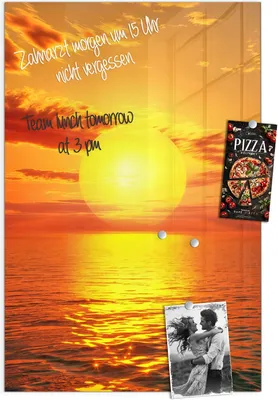 Produktbild von Magnettafel 60x90cm Pinnwand Whiteboard beschreibbar - Sonnenuntergang Meer