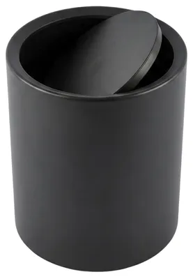 Obrázek produktu pro Koupelnový odpadkový černý koš RUND, 6 l