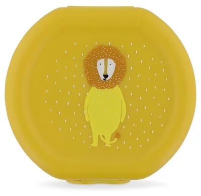 Immagine prodotto di Set di scatole per la merenda Trixie con clip - Mr Lion - Scatola per il pranzo gialla per bambini - Senza BPA