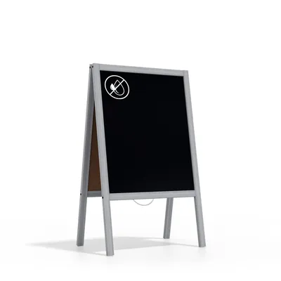 Produktbild von Kundenstopper - silber lackierter Holzrahmen 100x60cm