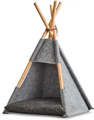 Produktbild von Katzenzelt Tipi Design - Grau, 44x42x68 cm