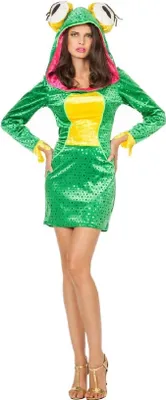 Produktbild von W4625-42-A grün-gelb Damen Froschkleid Froschkönigskostüm Gr.42