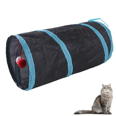 Produktbild von Faltbarer Katzentunnel，Faltbarer kaninchentunnel Faltbar kätzchen Tunnel Katzentunnel interaktives，für Katzen, HundeSchwarz