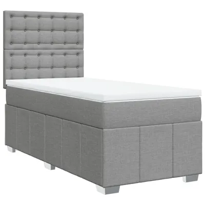 Produktbild von vidaXL Boxspringbett mit Matratze Hellgrau 100x200 cm Stoff