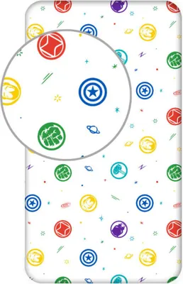 Obrázok produktu pre Prestieradlo Avengers s logom - jednolôžkové - 90 x 200 cm