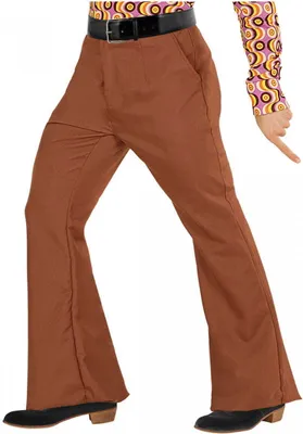 Produktbild von Braune 70er Herren-Schlaghose für Fasching, Schlagermove & 70er Jahre Mottoparties Größe: S/M