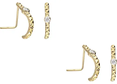 Produktbild von Nasenpiercing, Nasenstecker 14/18 Karat Gold Nasenstecker MOISSANIT