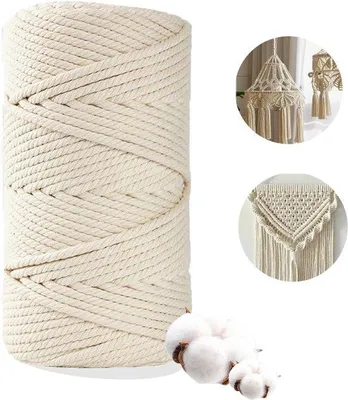 Immagine prodotto di Corda di cotone 3 mm x 300 m per arazzi da parete e supporti per piante