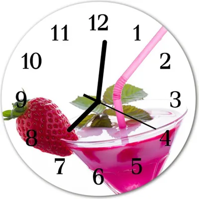 Produktbild von Glasuhr Wanduhr Küchenuhr Echt-Glas 30fi cm Cocktail rosa