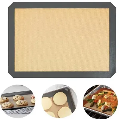Produktbild von Silikon-Backmatte – Backunterlage – Backunterlage – Schwarz – Backblechschutz – Backblech – Anstelle von Backpapier – Langlebig – 30/40 cm – Universal – CHPN