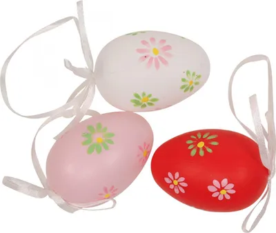 Produktbild von Ostereier Blumen Deko 6cm 12 Stk. Hängend Kunststoff, 12 Stück